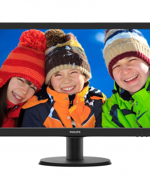 Монитор LED Philips 23.6" Wide, Full HD, DVI, Черен, 243V5LSB